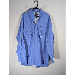 Cabelas Blue Guidewear Long Sleeve Button Up Shirt Mens Sz 2Xl Fishing Outdoor